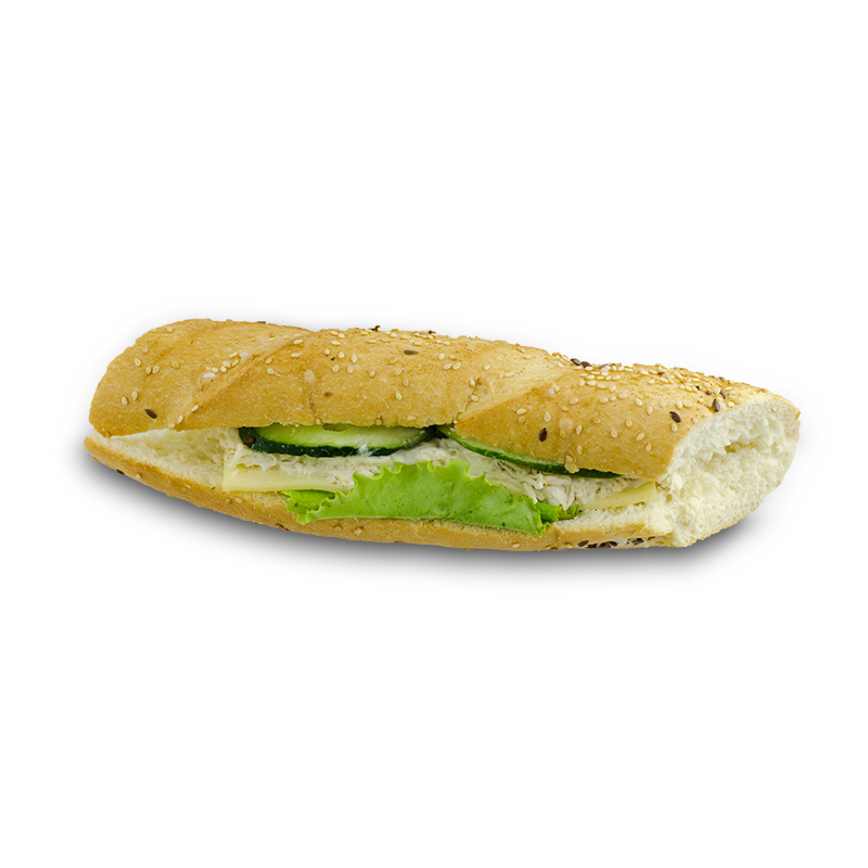 Baguette sandwich with chicken breast